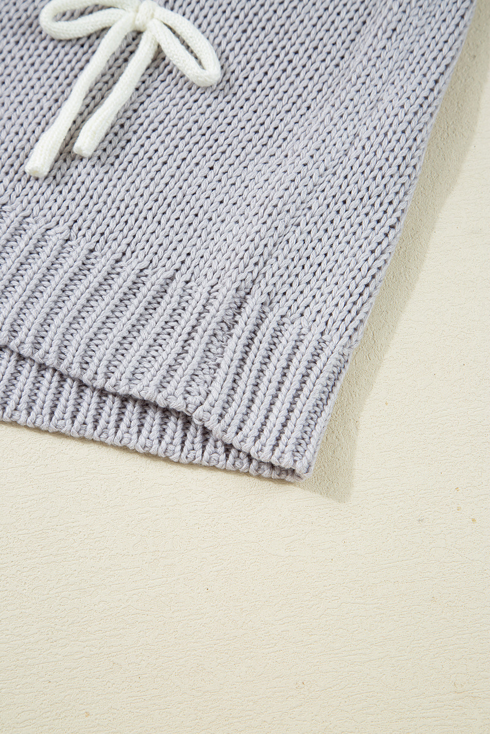 Parchment Bowknot Applique Cap Sleeve Sweater