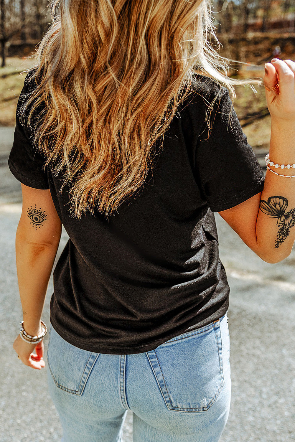 Black bloom where you are planted Floral Heat Transfer Printing T Shirt