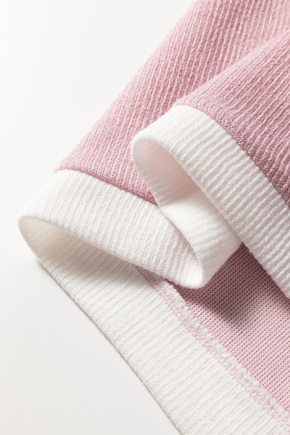 Four Leaf Clover Contrast Color Trim Knit Drop Shoulder Loose Top