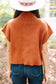 Oatmeal Patch Pocket Ribbed Knit Short Sleeve Sweater
