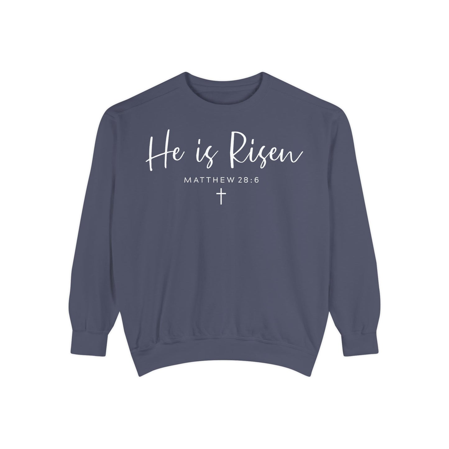 Religious Unisex Sweatshirt - He is Risen, Mattthew 28:6, Christian Apparel, Easter Gift, Faith-Based Fashion, Cozy Sweater
