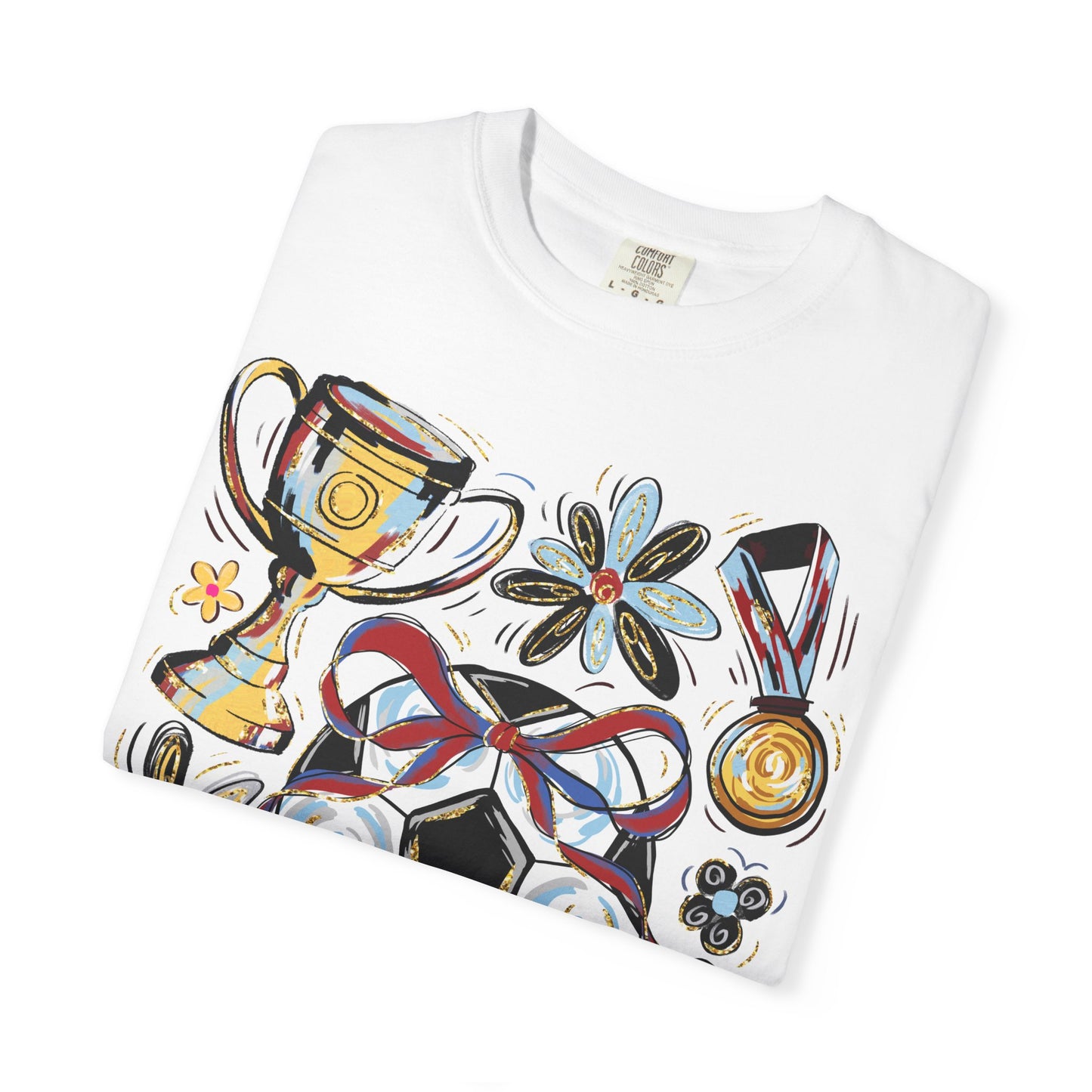 Soccer Floral T-shirt for Moms