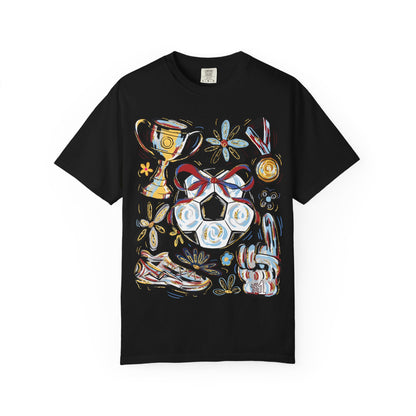 Soccer Floral T-shirt for Moms