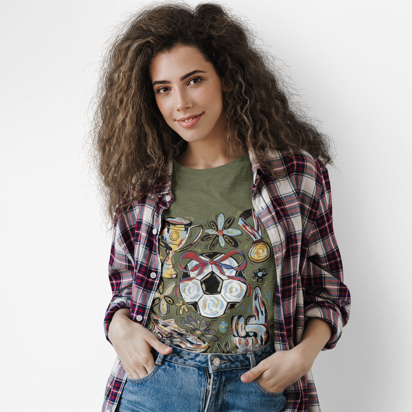 Soccer Floral T-shirt for Moms