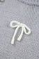 Parchment Bowknot Applique Cap Sleeve Sweater