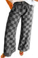 Dusk Blue Checkered Light Washed Wide Leg Jeans