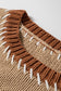 Light French Beige Contrast Stitch Detail Colorblock Knitted Plus Size Sweater