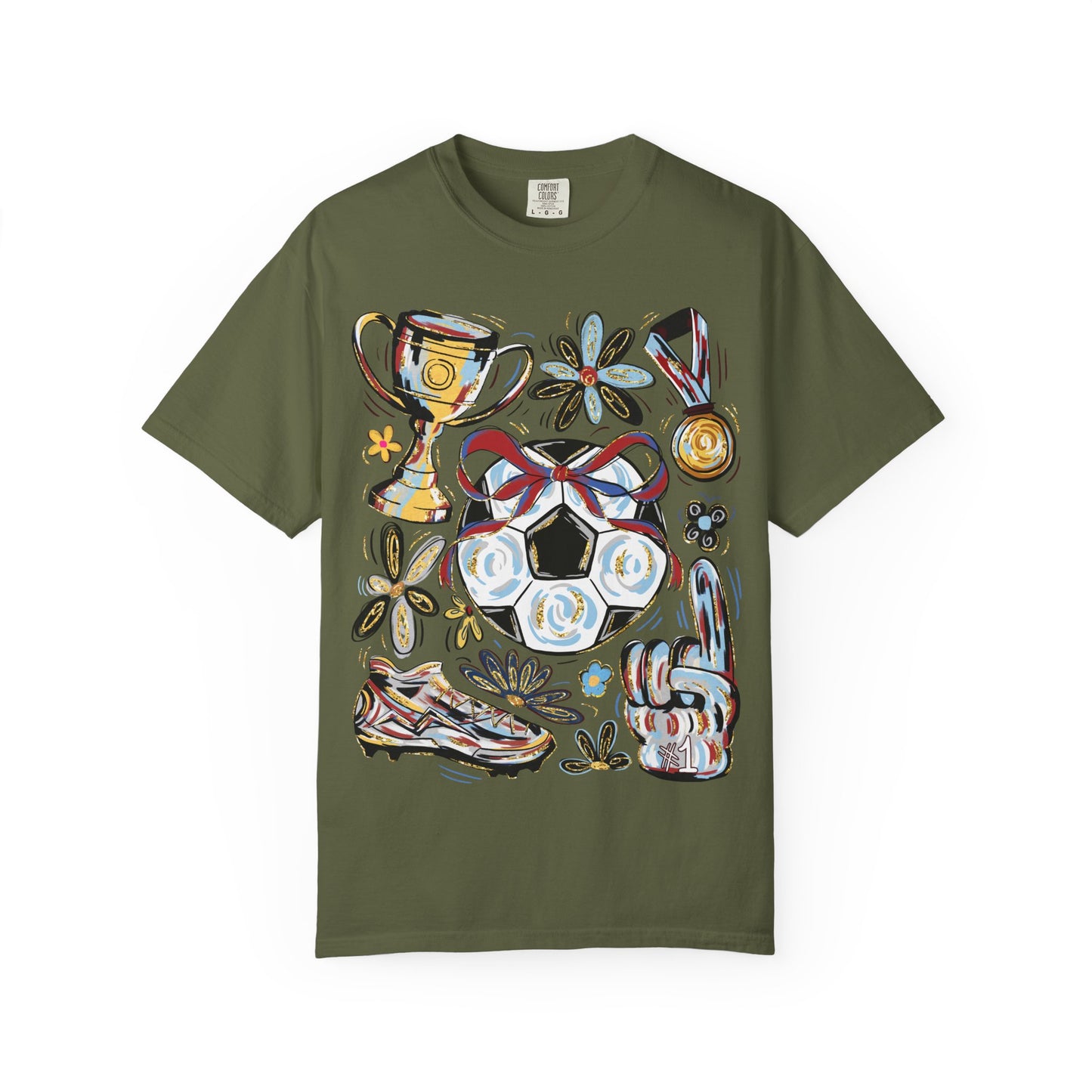 Soccer Floral T-shirt for Moms