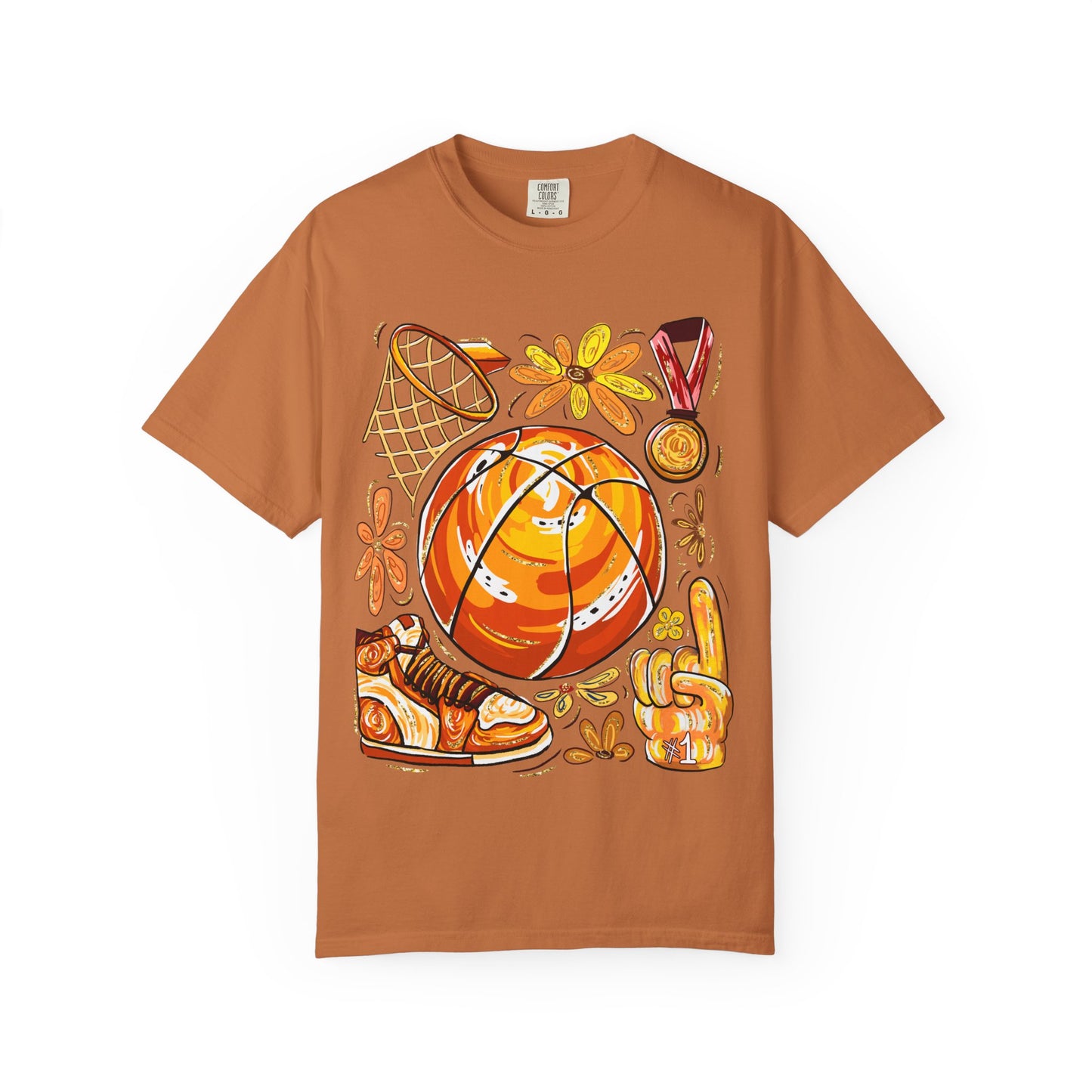 Floral Basketball T-Shirt for Moms