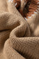 Light French Beige Contrast Stitch Detail Colorblock Knitted Plus Size Sweater