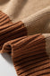 Light French Beige Contrast Stitch Detail Colorblock Knitted Plus Size Sweater
