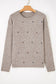 Gray Morn Contrast Colored Dot Detail Drop Shoulder Sweater