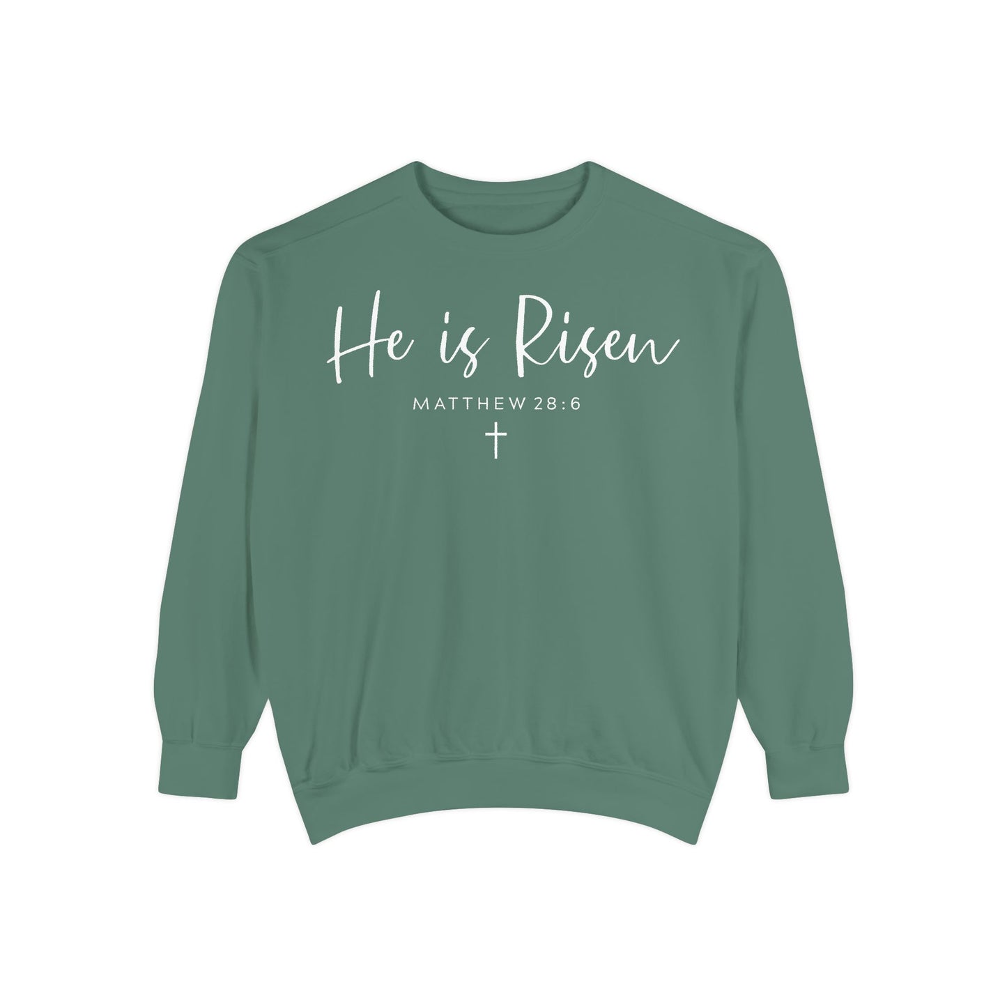 Religious Unisex Sweatshirt - He is Risen, Mattthew 28:6, Christian Apparel, Easter Gift, Faith-Based Fashion, Cozy Sweater