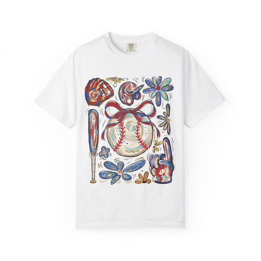 Baseball Floral T-shirt for Moms