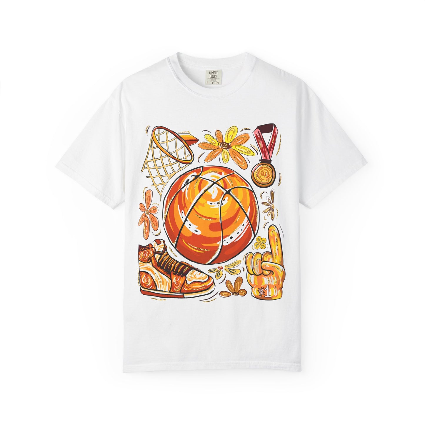 Floral Basketball T-Shirt for Moms