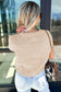 Parchment Bowknot Applique Cap Sleeve Sweater