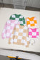 Green Checkered Bishop Sleeve Sweater