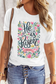 White He is Risen Floral Heat Transfer Printing Graphic T Shirt